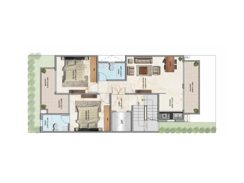 Project Unit Plans – Type B (2 BHK Flat + Toilet) best flats for sale in Gurgaon – Basement Plan – Signature Global City 92