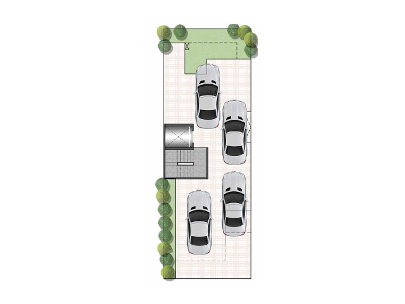 Stilt Floor Plan – Buy Type A -3 BHK flats + 2 Toilets in signature global park 4&5 residential property in sector 36, Sohna, South of Gurugram.