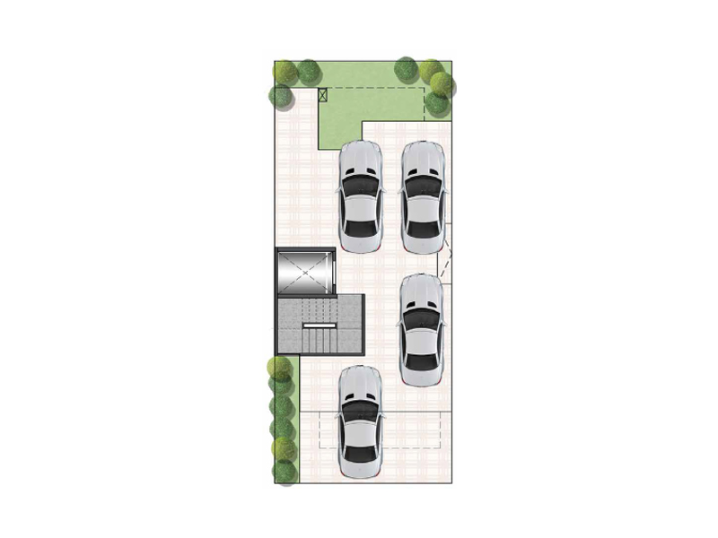 Stilt Floor Plan – Type B -2 BHK flats + 2 Toilets premium apartment for sale in signature global park 4&5 in sector 36, Sohna, South of Gurugram.