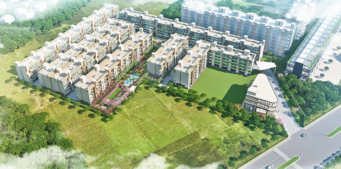 Purchase 2 BHK Luxury apartments/project in Gurgaon at Signature Global City 37D 2 – Aerial View
