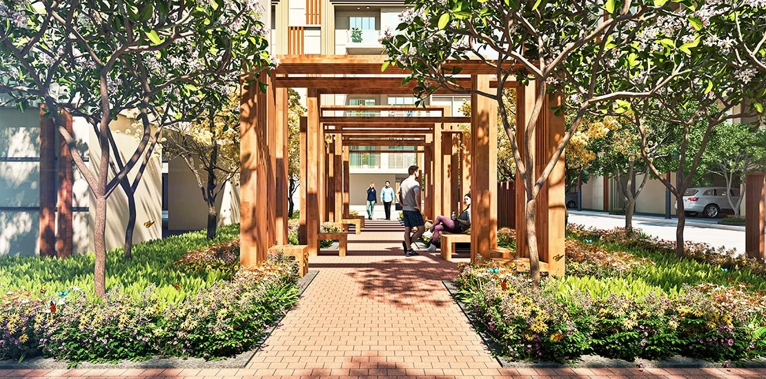  Covered Pathway for residents in premium residential apartments in Gurugram at Signature Global City 37D 2