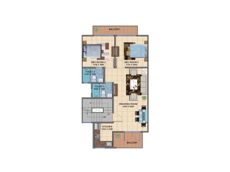 Upper Ground Floor Plan - Sunrise Premium Residential Floors at Signature Global karnal
