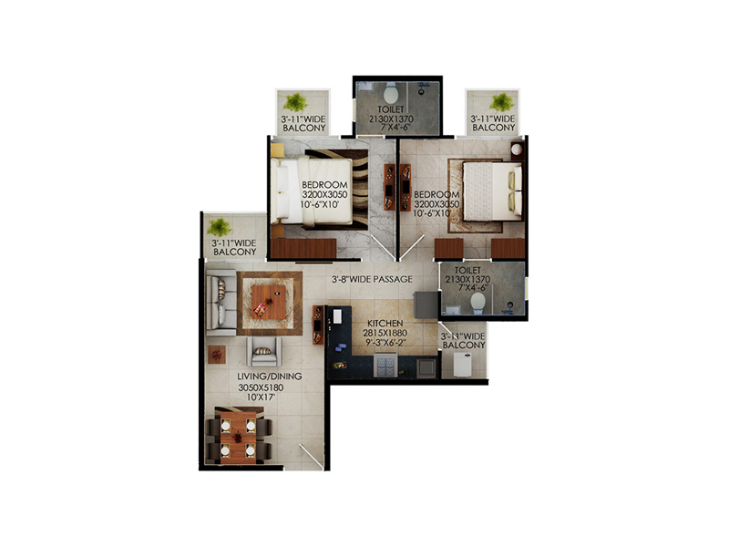 Signature global The Millennia Affordable House - Unit plan