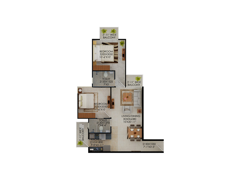Signature global The Millennia Affordable House - Unit plan