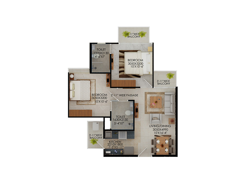Signature global The Millennia Affordable House - Unit plan