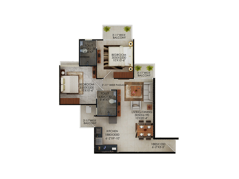 Signature global The Millennia Affordable House - Unit plan