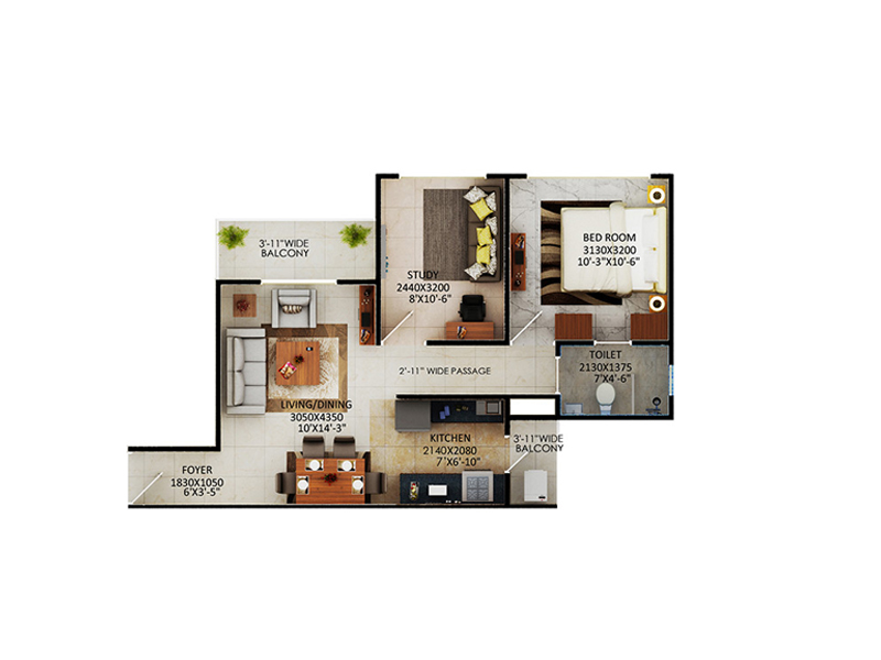 Signature global The Millennia Affordable House - Unit plan