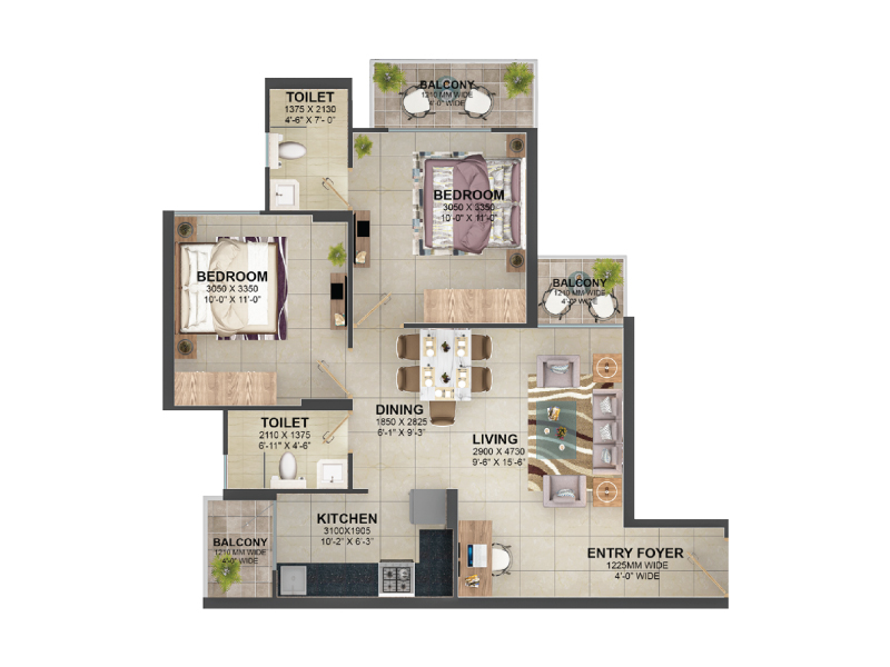 Signature Global Millennia Affordable house - Floor Plan