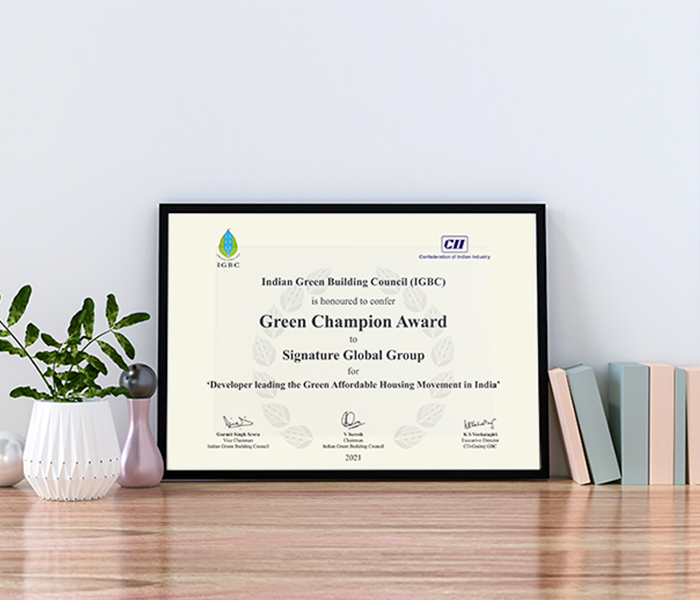 Signature Global Millennia Affordable house - Green Champion Award